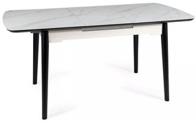 Rozkladací jedálenský stôl Apollo 120/160 cm biely mramor/čierny