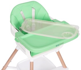EcoToys Detská jedálenská stolička 2v1, zelená ECOTOYS