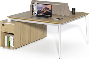 Kancelárska zostava pre 2 osoby Houseland Profit Max 04 1614 dub/biela