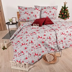 Vianočné obliečky Buddy červené EMI, Štandardný set jednolôžko obsahuje 1x 140x200 + 1x 70x90