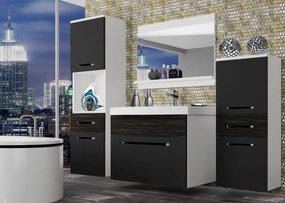 Kúpeľňový nábytok Belini čierny  mat / eben kráľovský  + umývadlo + zrkadlo  ROD M 5/0/W/BHK/0/ZW