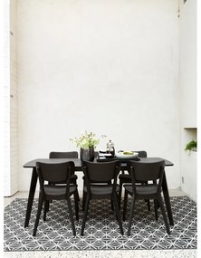 Čierna dubová jedálenská stolička s tmavosivým sedadlom Rowico Cato