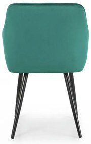 Sada dvoch jedálenských stoličiek DIAMANT zamatové, zelené / čierne nohy (2 ks)
