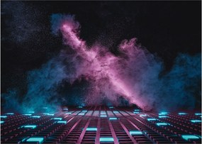 Sklenený obraz - Ružovo-modrý dym (70x50 cm)