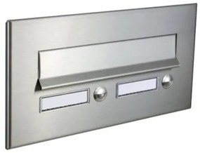 DOLS ČD-36 - čelná doska nerezovej poštovej schránky na zamurovanie, s 2x menovkou a 2xzvončekovým tlačidlom