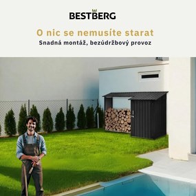 Záhradný drevník BestBerg DD-3A / 2,8 m² / 270 x 105 x 158 cm / šedá
