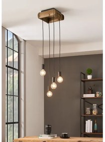 Eglo 43591 - Luster na lanku WOOTTON 4xE27/40W/230V