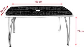 Set záhradného kovového nábytku 7-dielny ZWMT 24 ZURICH