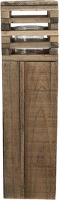 Drevená retro lampáš Pira - 14*14*52 cm