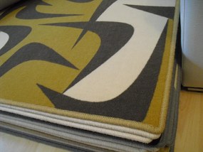 GDmats, Dizajnový kusový koberec Concentrations, 130x170, žltá, chodba / predsieň