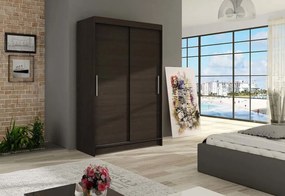 Posuvná šatníková skriňa FLORIA I - čierna mat