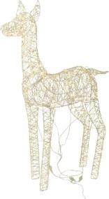 Biela kovová svietiaca LED dekorácia sob Reindeer LED – 85*22*110 cm
