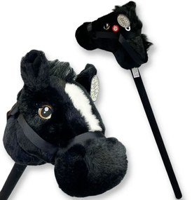168153 Plyšový koník na palici - Hobbyhorsing 75cm Čierna