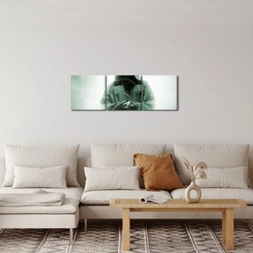 Obraz - Mních v tme (s hodinami) (90x30 cm)