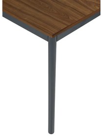Jedálenský stôl, 800 x 800 mm, tmavo sivá podnož, orech