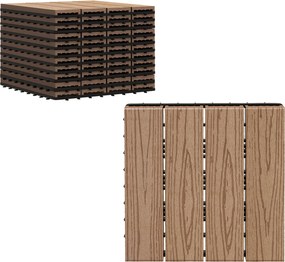 Outsunny Terasové dlaždice - Prepojiteľné deck dlaždice - Sada 11 ks, max. plocha 1,00 m² - Jednoduchá inštalácia, rozm. 30 x 30 cm | Aosom