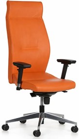 Kožené kancelárske kreslo MEGA, pravá koža, oranžové