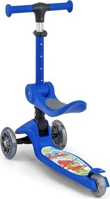 Trojkolesová balančná kolobežka-scooter so sedadlom FUZZY pre deti blue
