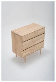 Komoda z masívneho dubového dreva s 3 zásuvkami Gazzda Fawn