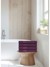 Vínové froté bavlnené uteráky v súprave 4 ks 50x100 cm – Good Morning
