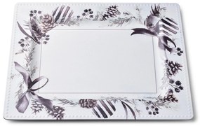 Dekorativní servírovací tác BLANCHE FESTIVE III 31,5 cm bílý s vánočním motivem