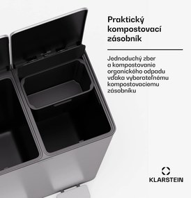 Klarstein EcoVista, odpadkový kôš s kompostérom, 60 l + 3 l/kôš + kompostér, Soft-Close