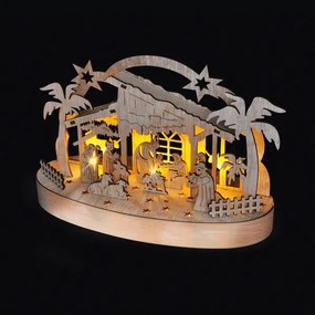 Solight 1v275 - LED Vianočná dekorácia LED/2xAA/teplá biela betlehém