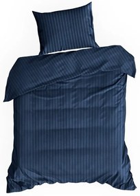 Dekorstudio Saténové posteľné obliečky VERA s jemnými prúžkami v granátovomodrej farbe farbe Rozmer posteľných obliečok: Šírka x Dĺžka: 140x200cm + 1ks 70x80 cm