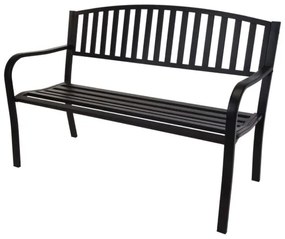ProGarden Záhradná lavica kovová 127x50x85 cm čierna-