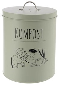 Zeller Present Plechová nádoba na kompost s filtrem, kompostér na bio odpad, GREENISH mátový