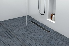 Laveo Basso, lineárny odtok s mriežkou 60 cm, čierna matná, LAV-COB_760S
