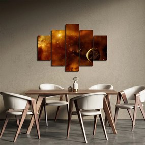 Obraz - Planéty s hmlovinou (150x105 cm)
