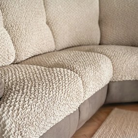 Bielastické poťahy MODULO béžové sedák M (40-59 cm x 81-130 cm)