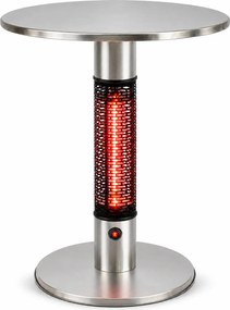Vyhrievaný terasový stôl s infražiaričom, výška 790 mm, 1500 W, Ø 600 mm, nerezový
