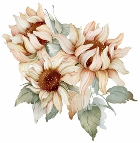 Gario Nálepka na stenu Sunflower - tri slnečnice Rozmery: 70 x 64 cm
