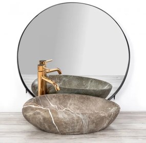 REA-U6650 - Umývadlo na dosku ROXY 31x49 cm keramika/šedá/mramorový dekor