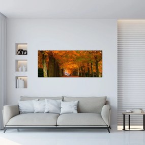 Obraz - Jeseň Alej stromov (120x50 cm)