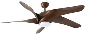 ZEVENTI - LED stropný ventilátor LUCCA LED/18W/230V Wi-Fi Tuya hnedý + diaľkové ovládanie