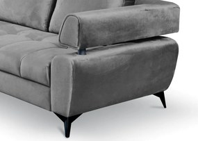 Rohová sedacia súprava Paris, stredne šedá látka, ľavý roh