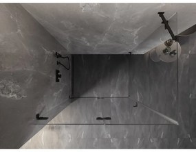 Mexen Lunar-F, 1-krídlový sprchový kút so skladacími dverami, ľavý, 100 x 80 cm, 8mm číre sklo, čierny profil, 836-100-080-70-00-L