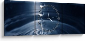 Obraz - Kvapky (s hodinami) (90x30 cm)