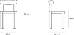 Jedálenská stolička v dekore jaseňa v prírodnej farbe Nara – Teulat