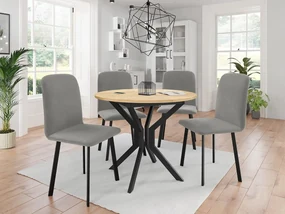 Jedálensky set so 4 stoličkami Kirtore M 90, Farby:: Amor Velvet 4302, Farby:: sivý mramor / čierna