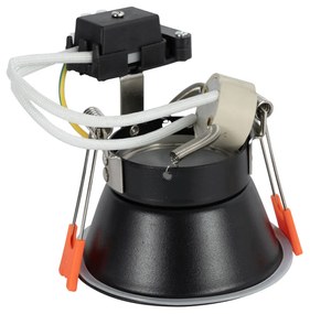 Sada 12 čiernych zabudovaných bodových svetiel GU10 50 mm IP44 - Dept