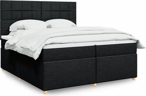 vidaXL Boxspring posteľ s matracom čierna 200x200 cm látka