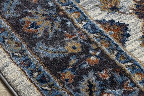 Koberec SOFT 6019 Kvetiny vzor rámu béžová / modrá /  červená