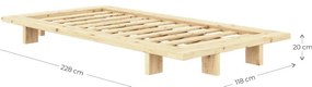 Hnedá jednolôžková posteľ z borovicového dreva s roštom 90x200 cm Japan – Karup Design