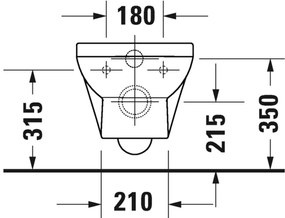 Duravit DuraStyle Basic - Závesné WC Compact 4,5L, Biela 2575090000