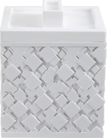 Biely kúpeľňový organizér na vatové tampóny z polyresínu Agda – Spirella