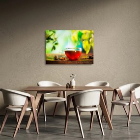 Sklenený obraz - Zátišie s čajom (70x50 cm)